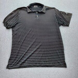 Callaway Shirt Mens X-Large Black Striped Polo Short Sleeve Golf
